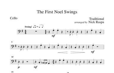 The First Noel Swings - string orchestra - Cello part (arr. Nick Raspa)