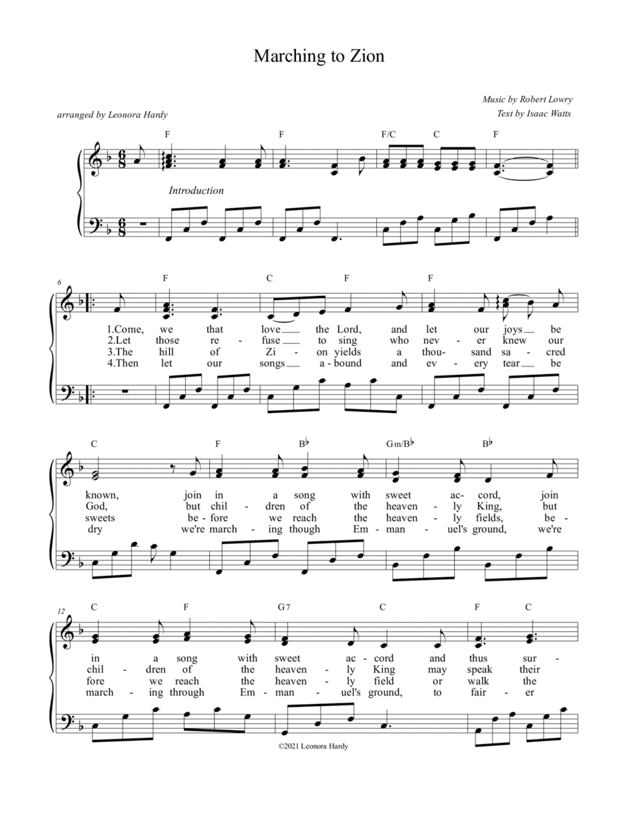 Marching to Zion (Come We That Love the Lord) (arr. Leonora Hardy)