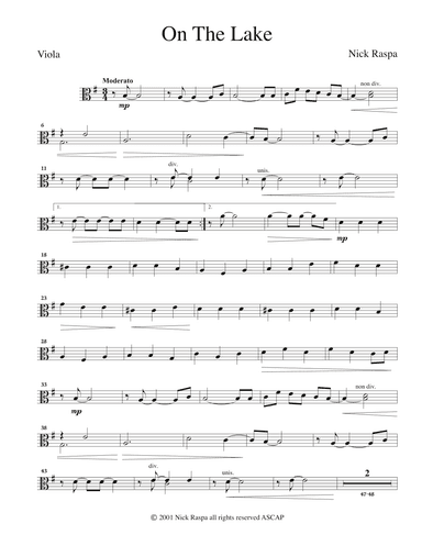 On The Lake (String Orchestra) Viola part