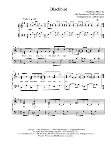 Blackbird (arr. Debbie Center)