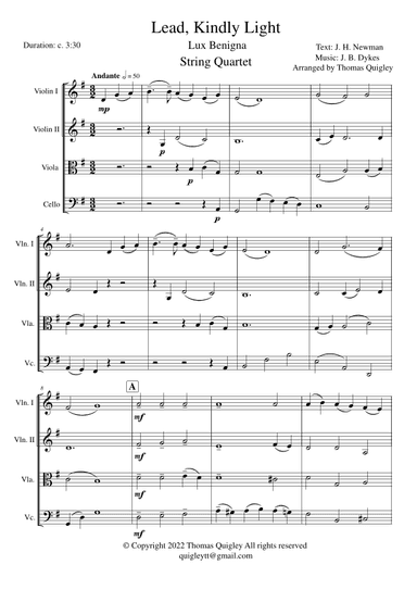 Lead, Kindly Light (arr. Thomas Quigley)
