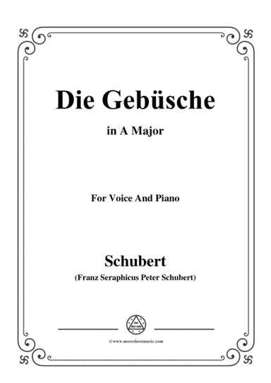 Schubert-Die Gebüsche,in A Major,for Voice&Piano (arr. MSM)