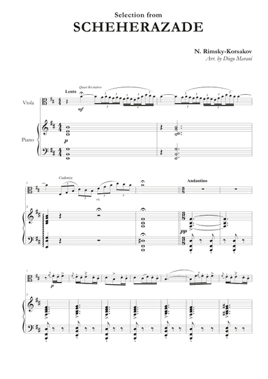 Scheherazade for Viola and Piano (arr. Diego Marani)
