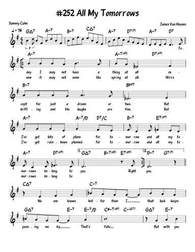All My Tomorrows (arr. John Fries)