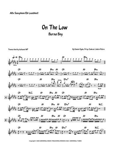 On The Low (arr. Katsumi WF)
