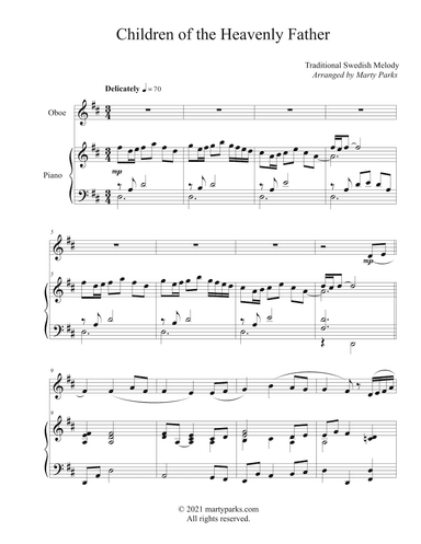 Children of the Heavenly Father (Oboe-Piano) (arr. Marty Parks)