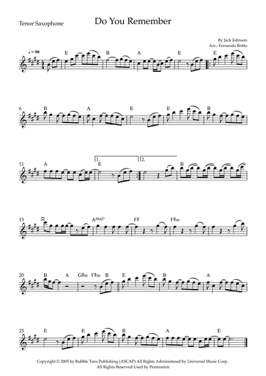 Do You Remember (arr. Fernando Britto)