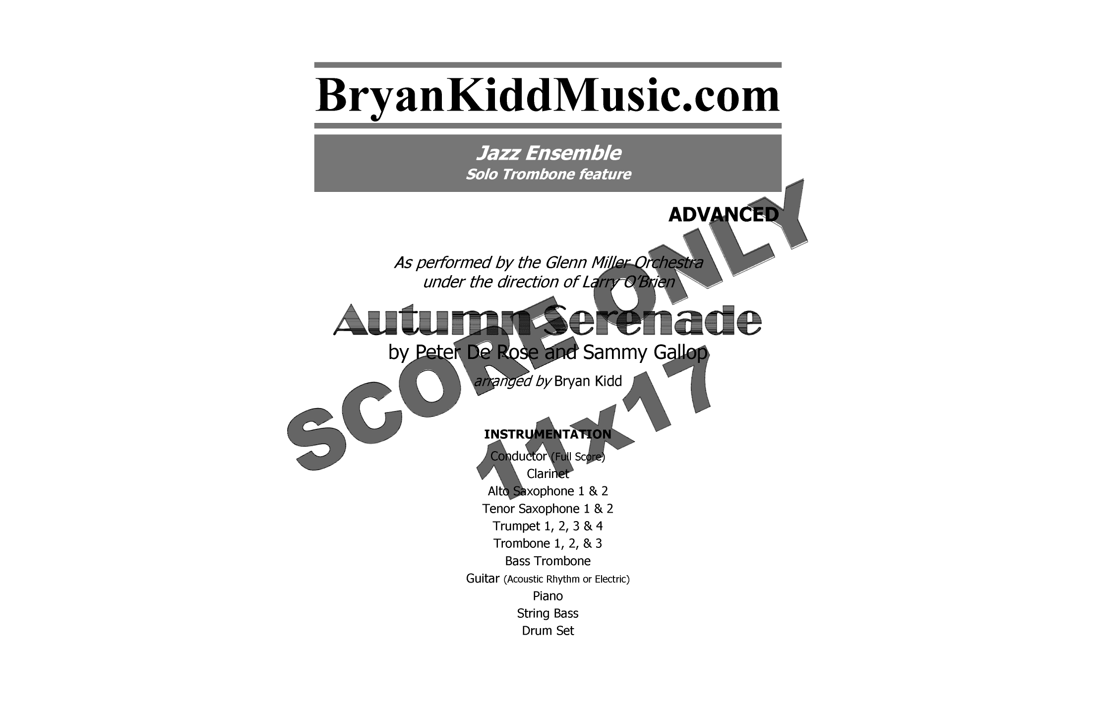 Autumn Serenade - Score Only (arr. Bryan Kidd)