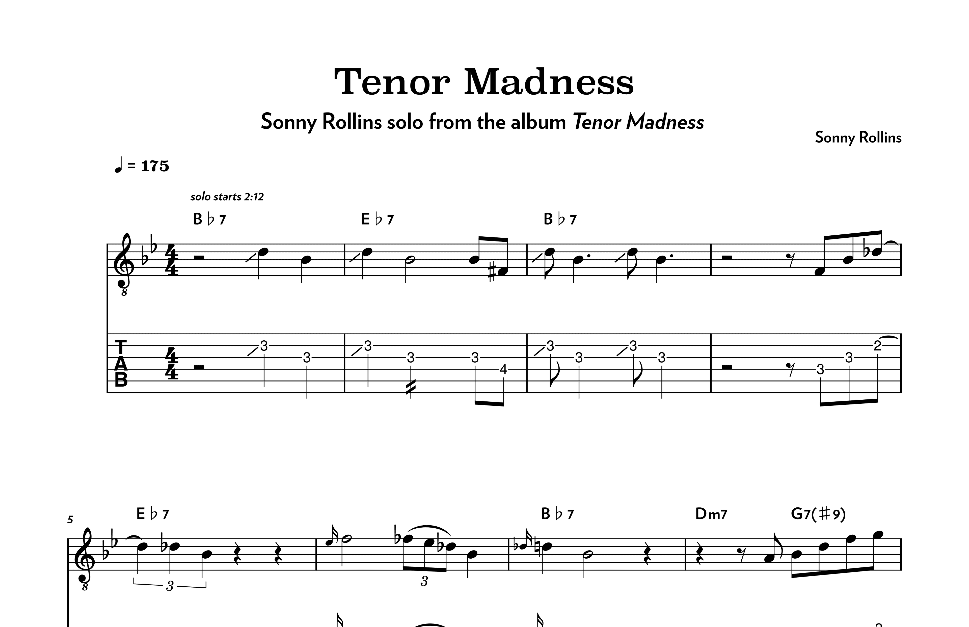 Tenor Madness (arr. Dean Wiers-Windemuller)