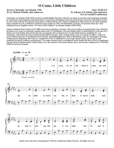 O Come, Little Children (arr. Lyndell Leatherman)