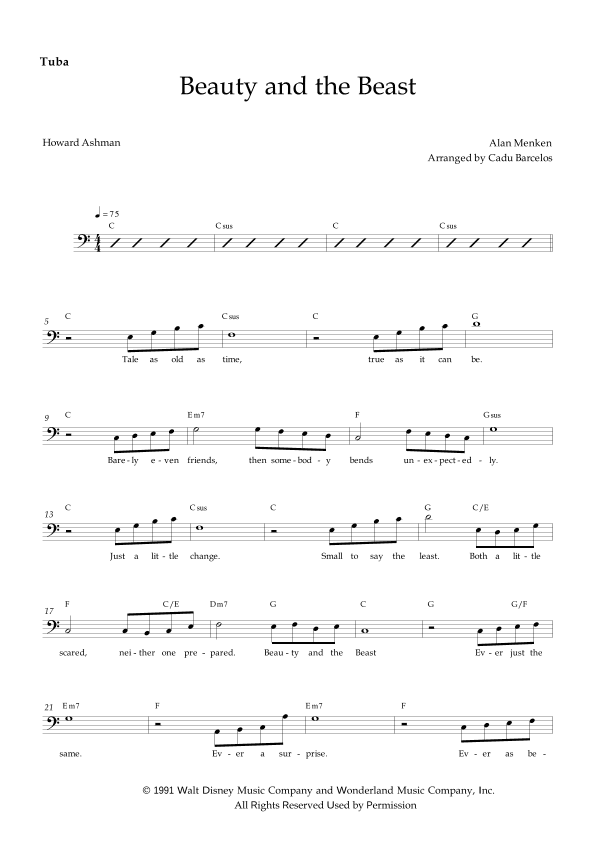 Beauty And The Beast (arr. Cadu Barcelos)