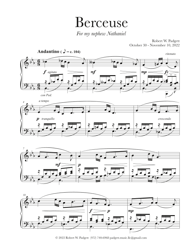 "Berceuse" for Nathaniel
