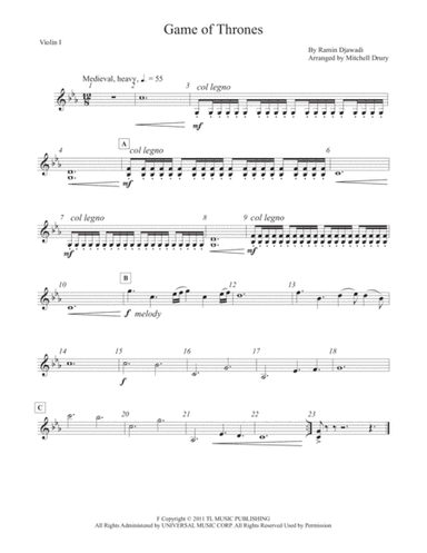 Game Of Thrones (arr. Mitchell Drury)