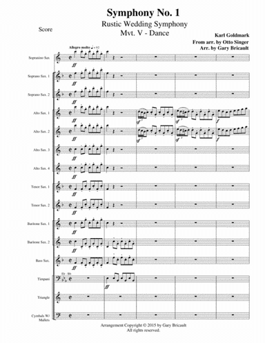 Mvt. V from Symphony No. 1 (Rustic Wedding Symphony) (arr. Gary Bricault)