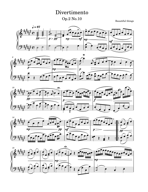 Divertimento-Beautiful things Op.2 No.10