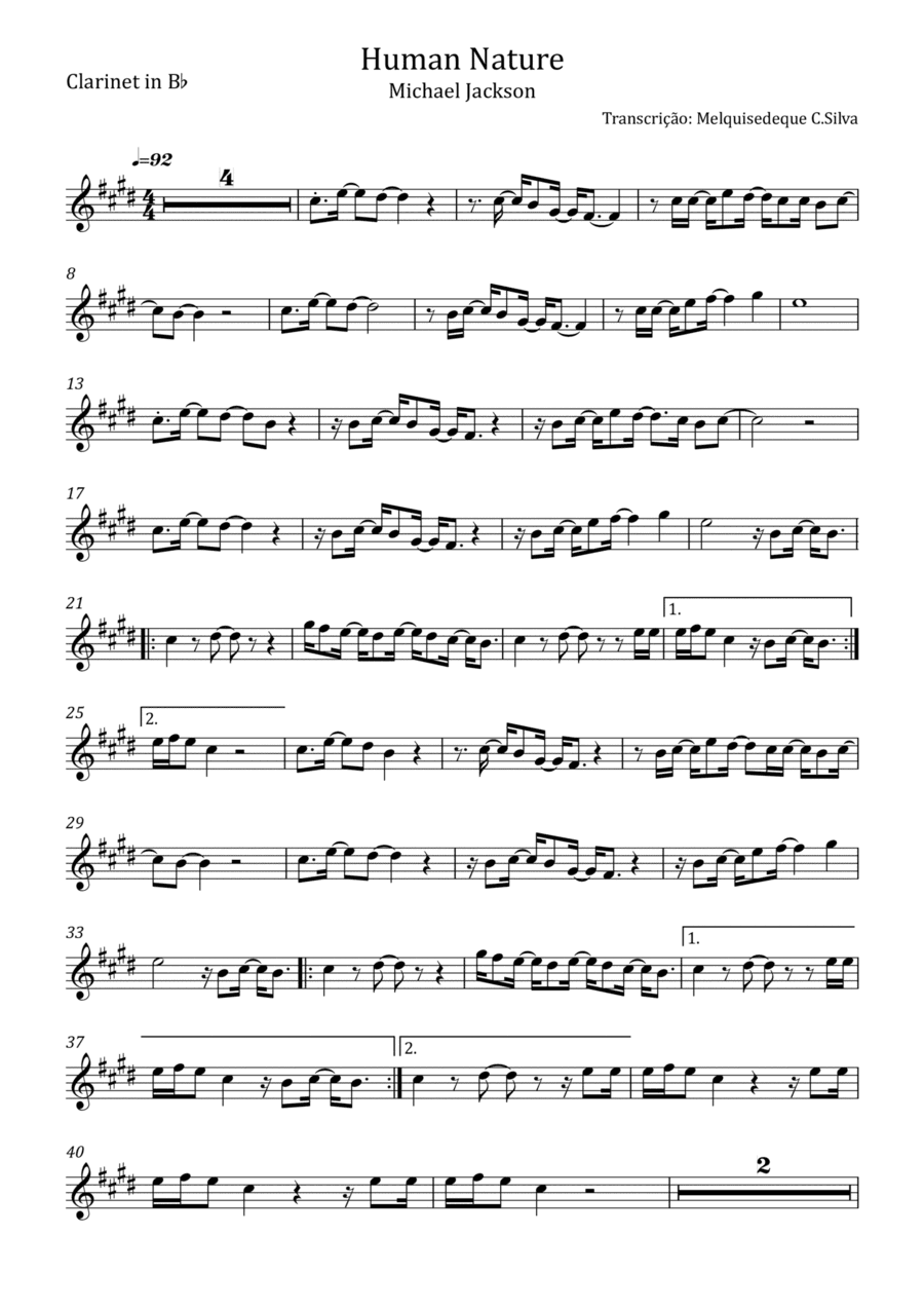 Human Nature (arr. Melquisedeque C.Silva)