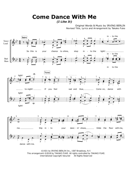 Come Dance With Me (I Like It) (arr. Takako Fuke)