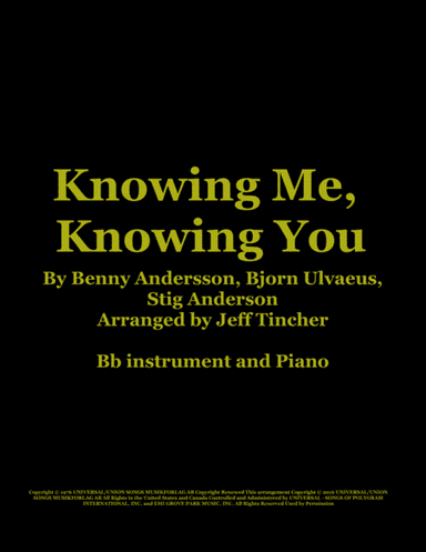 Knowing Me, Knowing You (arr. Jeff Tincher)