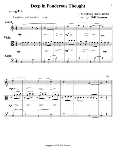 Deep in Ponderous Thought-string trio 1 (arr. Phil Beaman)