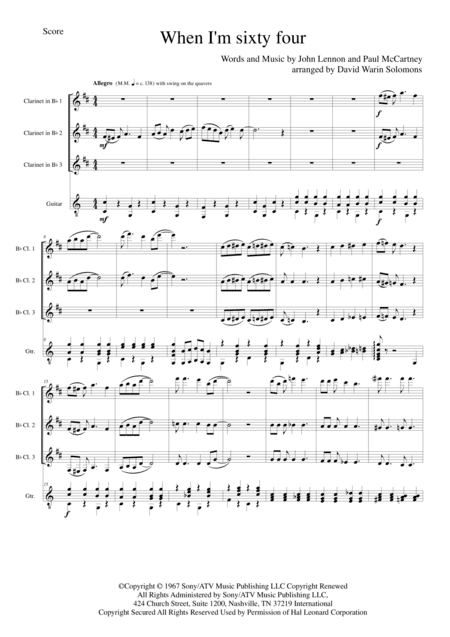 When I'm Sixty-Four (arr. David Warin Solomons)