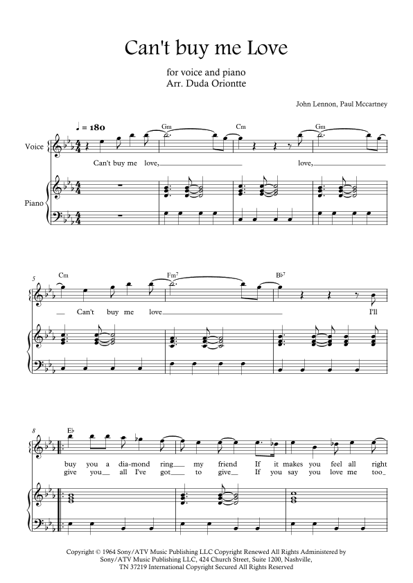 Can't Buy Me Love (arr. Duda Oriontte)