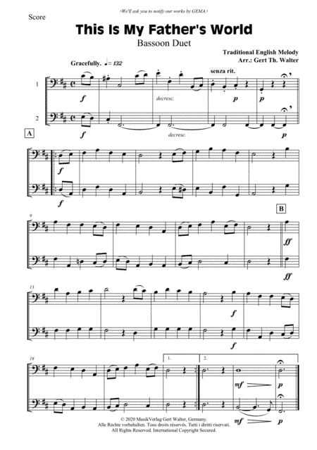 This Is My Father's World (arr. Gert Th. Walter)