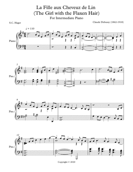 The Girl with the Flaxen Hair (arr. S.C. Hager)