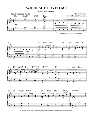 When She Loved Me (arr. Christian Bennedsen)