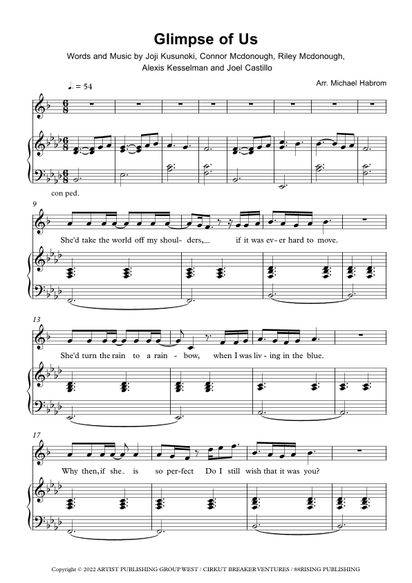 Glimpse Of Us (arr. Michael Habrom)