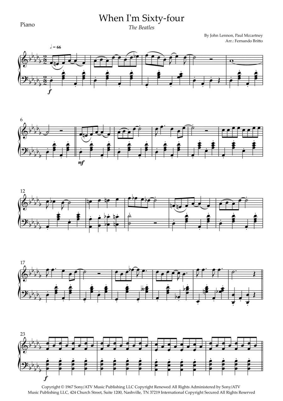 When I'm Sixty-four (arr. Fernando Britto)
