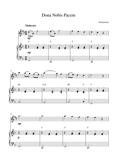 Dona Nobis Pacem (for alto sax solo and piano accompaniment) (arr. Kaiserin Rebecca)