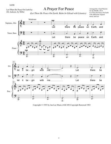 Let There Be Peace On Earth (arr. Chad Weirick)