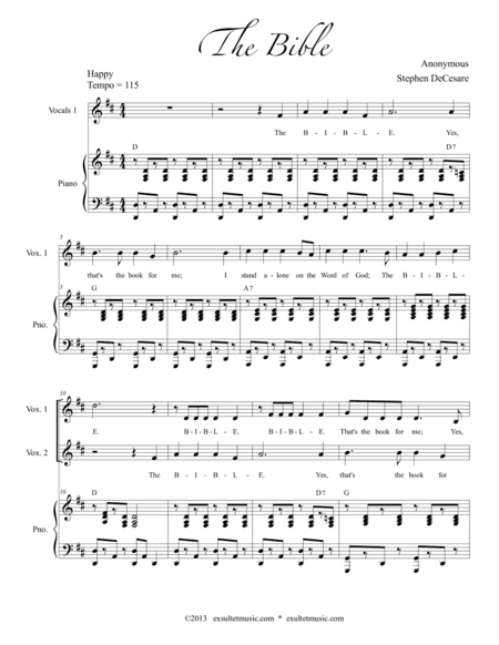 The Bible (4-part Children's choir) (arr. Stephen DeCesare)