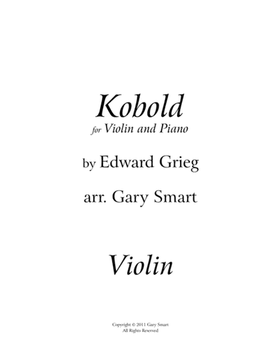 "Kobold" (Greig) violin part (arr. Gary Smart)