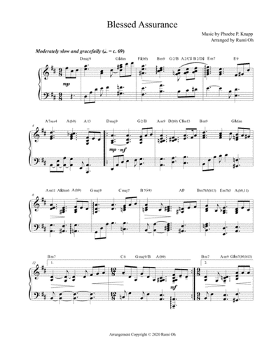 BLESSED ASSURANCE (Hymn Arrangement for Advanced Solo Piano) (arr. Rumi Oh)