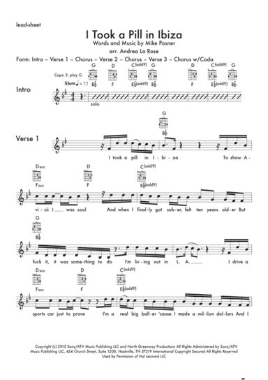 I Took A Pill In Ibiza (arr. Andrea La Rose)