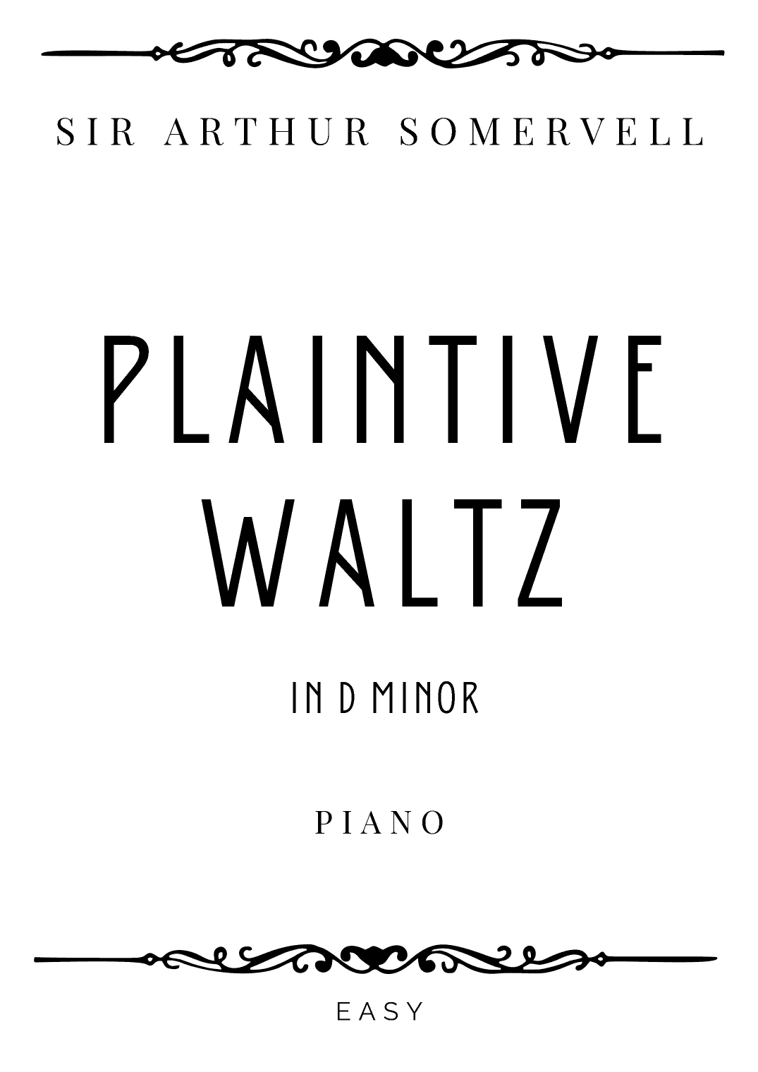 Somervell - Plaintive Waltz in D minor - Easy (arr. Piacere Music Sheets)