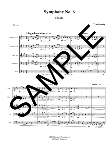 Symphony No. 6 - 4th Movement for Brass Quintet (arr. Dorm 40 Music)
