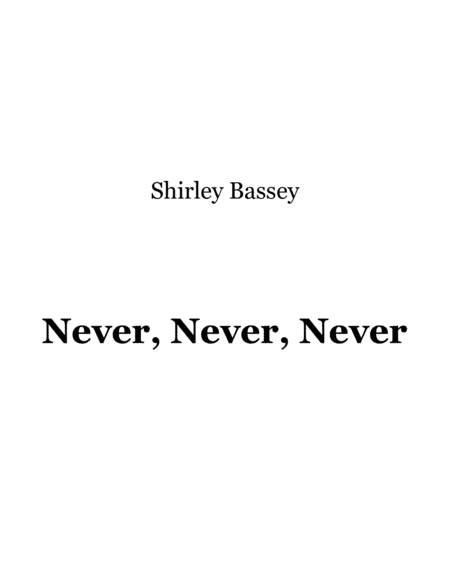 Never Never Never (arr. Ronn M)