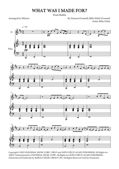 What Was I Made For? (arr. Milanov)