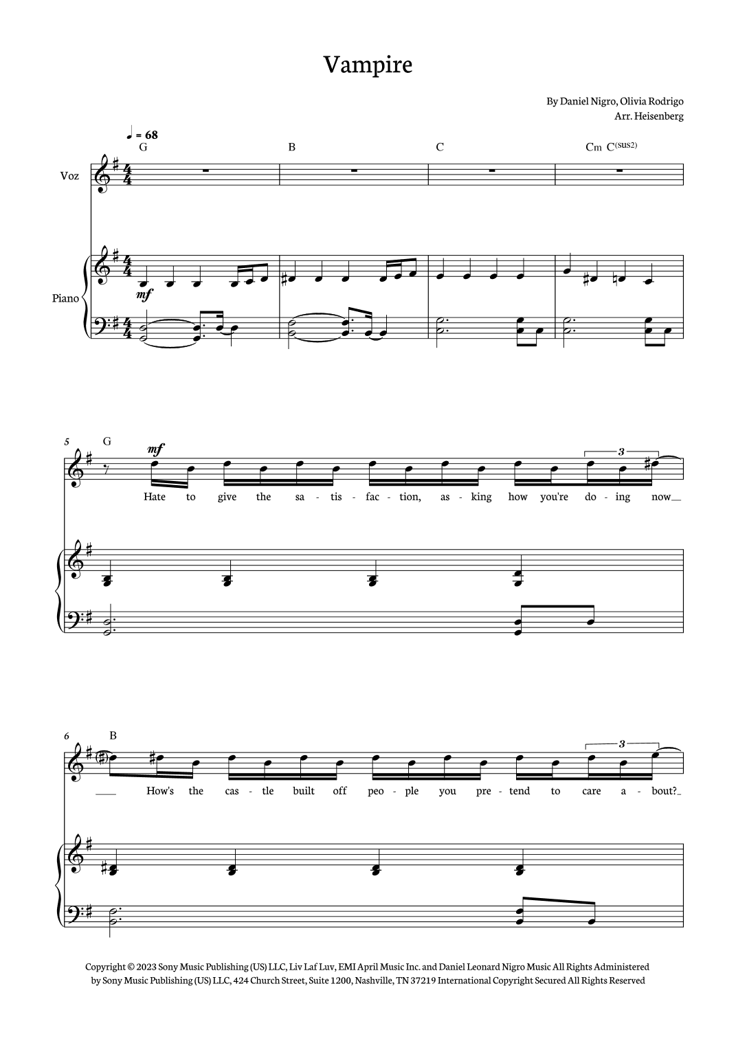 Vampire (arr. Heisenberg)