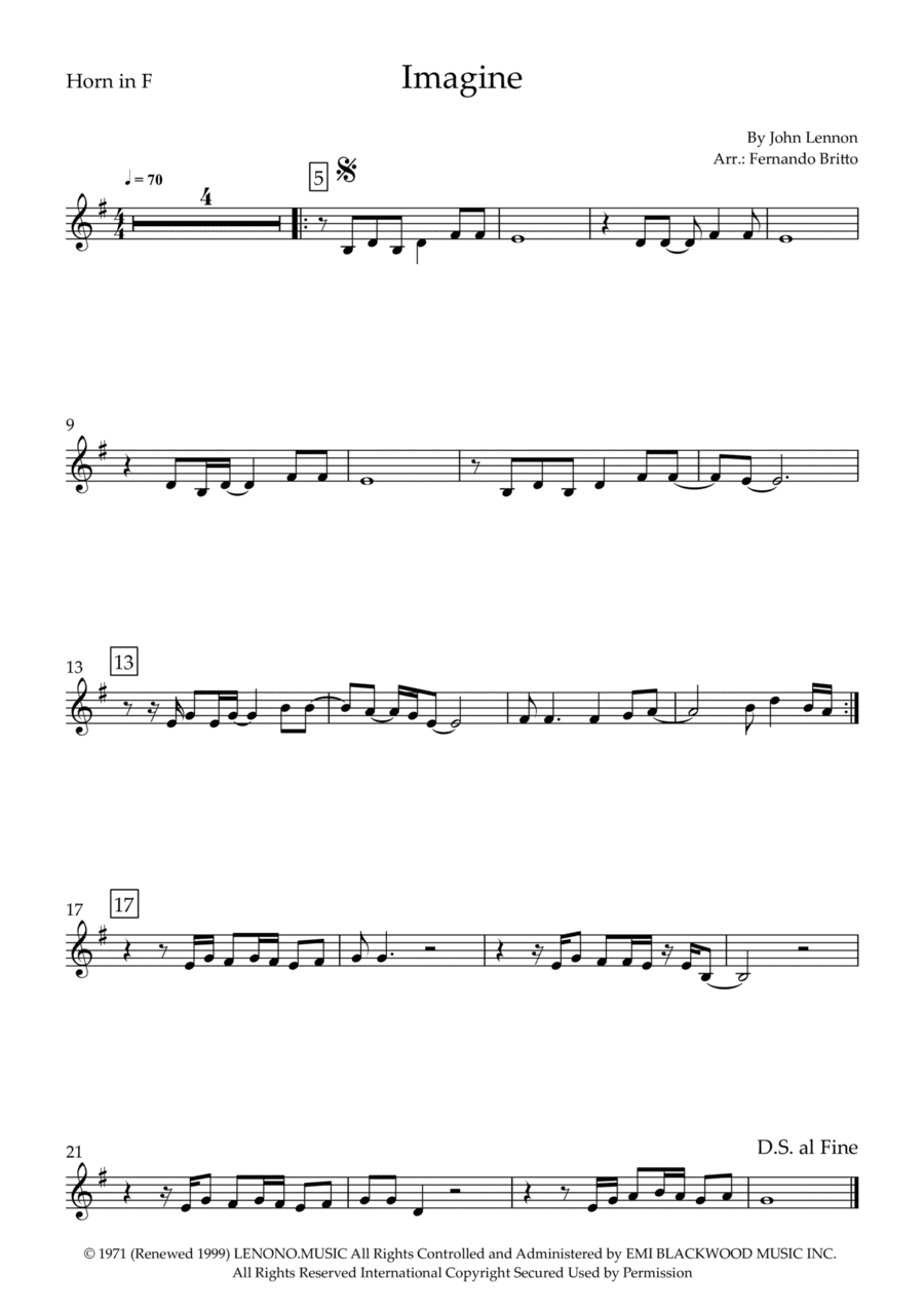 Imagine (arr. Fernando Britto)