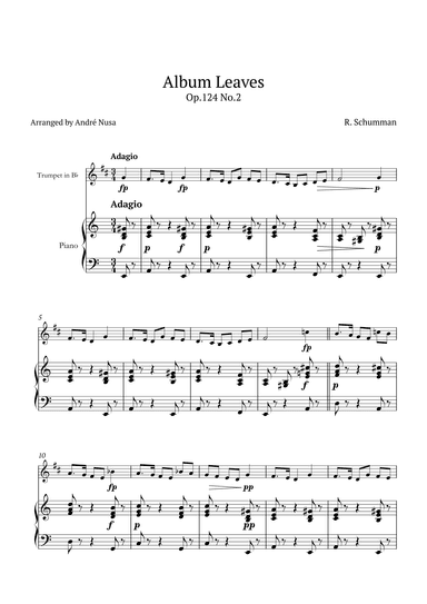 Album Leaves Op.124 No.2 (arr. André Nusa)