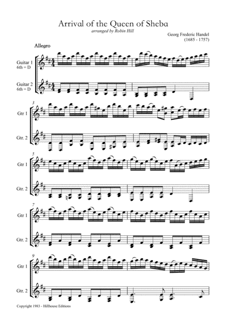 Arrival of the Queen of Sheba (arr. Robin Hill)