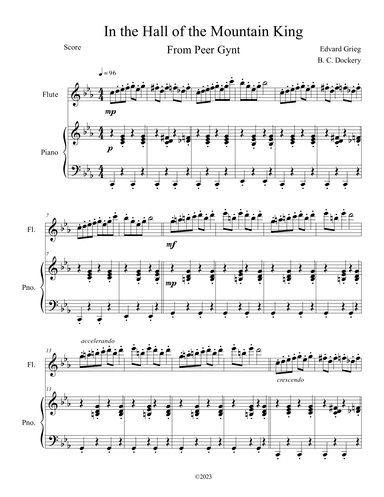 In the Hall of the Mountain King (Flute Solo with Piano Accompaniment) (arr. B. C. Dockery)