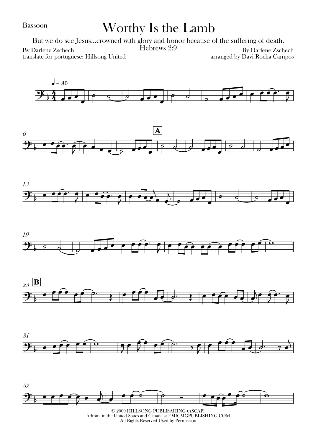 Worthy Is The Lamb (arr. Davi Rocha Campos)