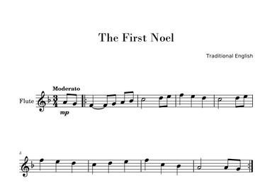 The First Noel (Easy Flute Solo) (arr. Gisele Sant'Ana)