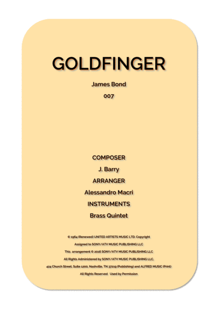 Goldfinger (arr. Alessandro Macrì)