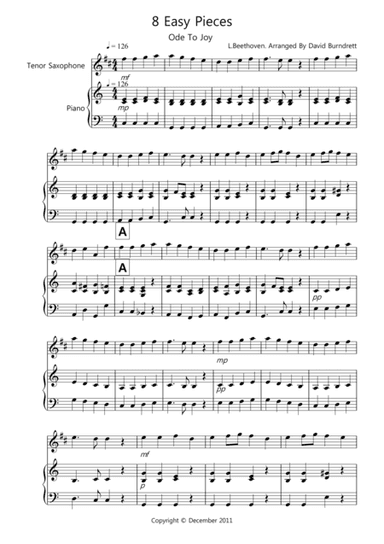 8 Easy Pieces for Tenor Saxophone And Piano (arr. David Burndrett)