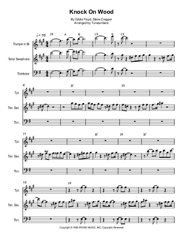 Knock On Wood (arr. Tunescribers)